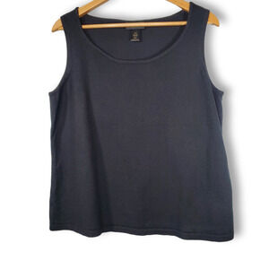 Lane Bryant Woven Sleeveless Cotton Blend Tank Top Black Size 18/20